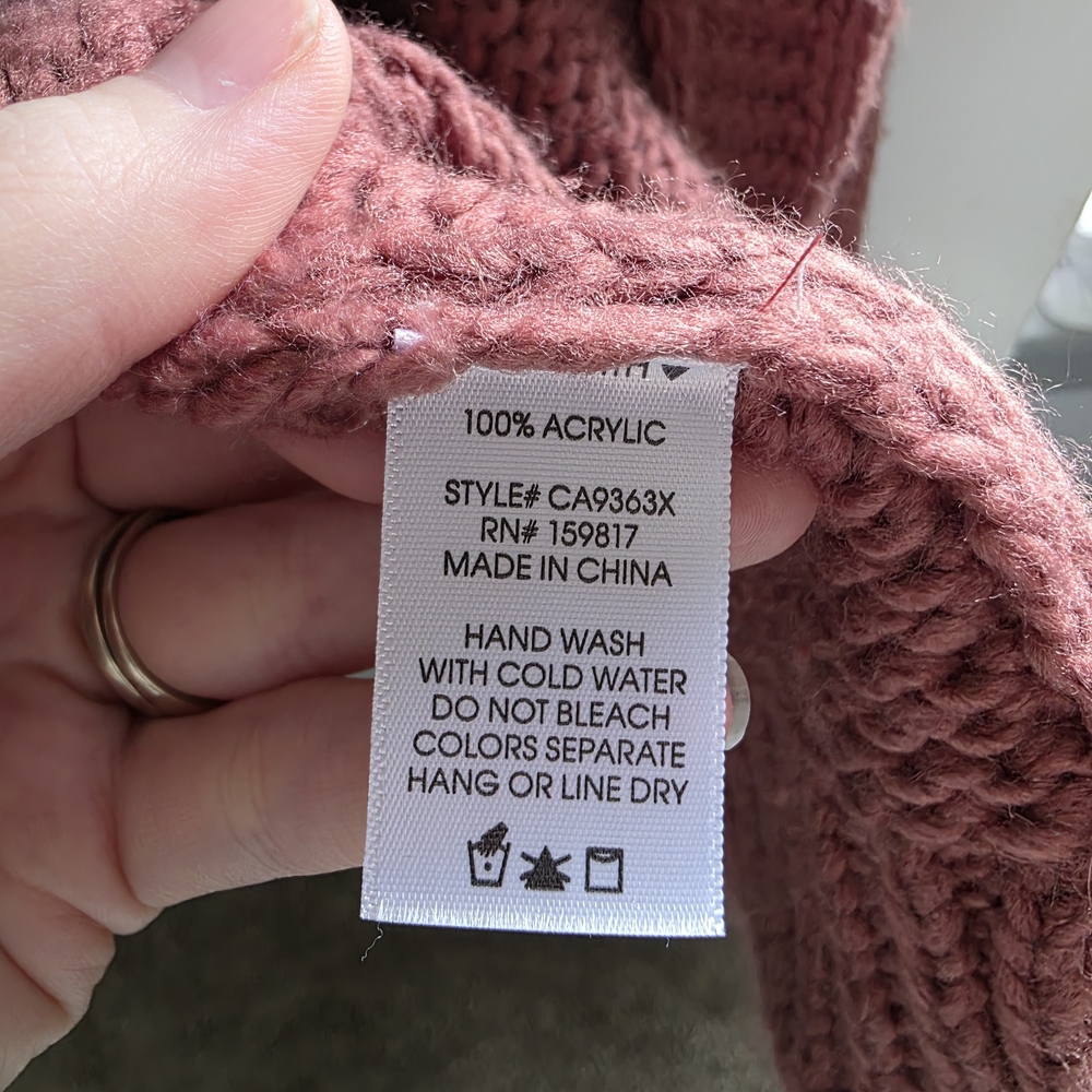 Arula Women's Floral Knit Sweater - Mauve and Cream - Picture 4 of 4